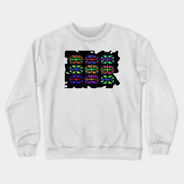 Multicolour UK flags Crewneck Sweatshirt by Crazydodo